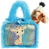Aurora® Fashionable Fancy Pals™ Zoo Collection Stuffed Animal – Plush with Stylish Purse for Dress Up Fun – Perfect for Kids 3+ Years, Costumes, and Birthdays – Giraffe 7.5 Inches