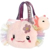 Aurora® Fashionable Fancy Pals™ Fuzzy Face™ Rainbow Axolotl Stuffed Animal – Mini Plush with Stylish Purse for Dress Up Fun – Perfect for Kids 3+ Years, Costumes, and Birthdays – Pink 8.5 Inches