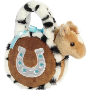 Aurora® Fashionable Fancy Pals™ Appaloosa Horseshoe Stuffed Animal – Plush with Stylish Purse for Dress Up Fun – Perfect for Kids 3+ Years, Costumes, and Birthdays – Brown 7 Inches