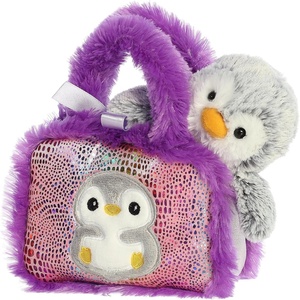Aurora® Fashionable Fancy Pals™ Aquarium Collection Stuffed Animal – Plush with Stylish Purse for Dress Up Fun – Perfect for Kids 3+ Years, Costumes, and Birthdays – Penguin 6.5 Inches