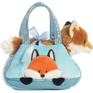Aurora® Fashionable Fancy Pals™ Peek-A-Boo™ Fox Stuffed Animal – Plush with Stylish Purse for Dress Up Fun – Perfect for Kids 3+ Years, Costumes, and Birthdays – Multicolor 7 Inches