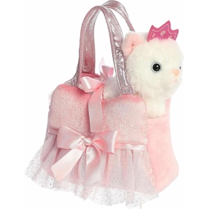 Aurora® Fashionable Fancy Pals™ Princess Kitty™ Tutu Stuffed Animal – Plush with Stylish Purse for Dress Up Fun – Perfect for Kids 3+ Years, Costumes, and Birthdays – White 7 Inches