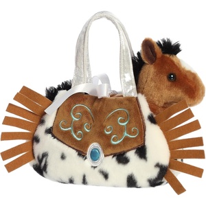 Aurora® Fashionable Fancy Pals™ Western Fringe™ Stuffed Animal – Plush with Stylish Purse for Dress Up Fun – Perfect for Kids 3+ Years, Costumes, and Birthdays – Brown 8 Inches