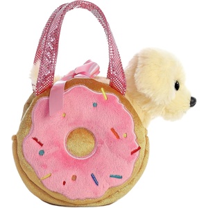 Aurora® Fashionable Fancy Pals™ Yummy Puppy Stuffed Animal – Plush with Stylish Purse for Dress Up Fun – Perfect for Kids 3+ Years, Costumes, and Birthdays – Multicolor 7 Inches