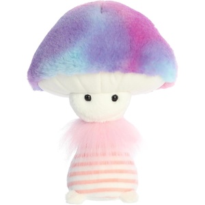 Aurora Vibrant Fungi Friends Cotton Candy Stuffed Animal – Unique Design – Loveable Companions – Purple 9 Inches