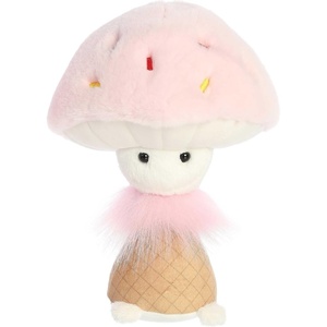 Aurora Vibrant Fungi Friends Ice Cream Stuffed Animal – Unique Design – Loveable Companions – Pink 9 Inches