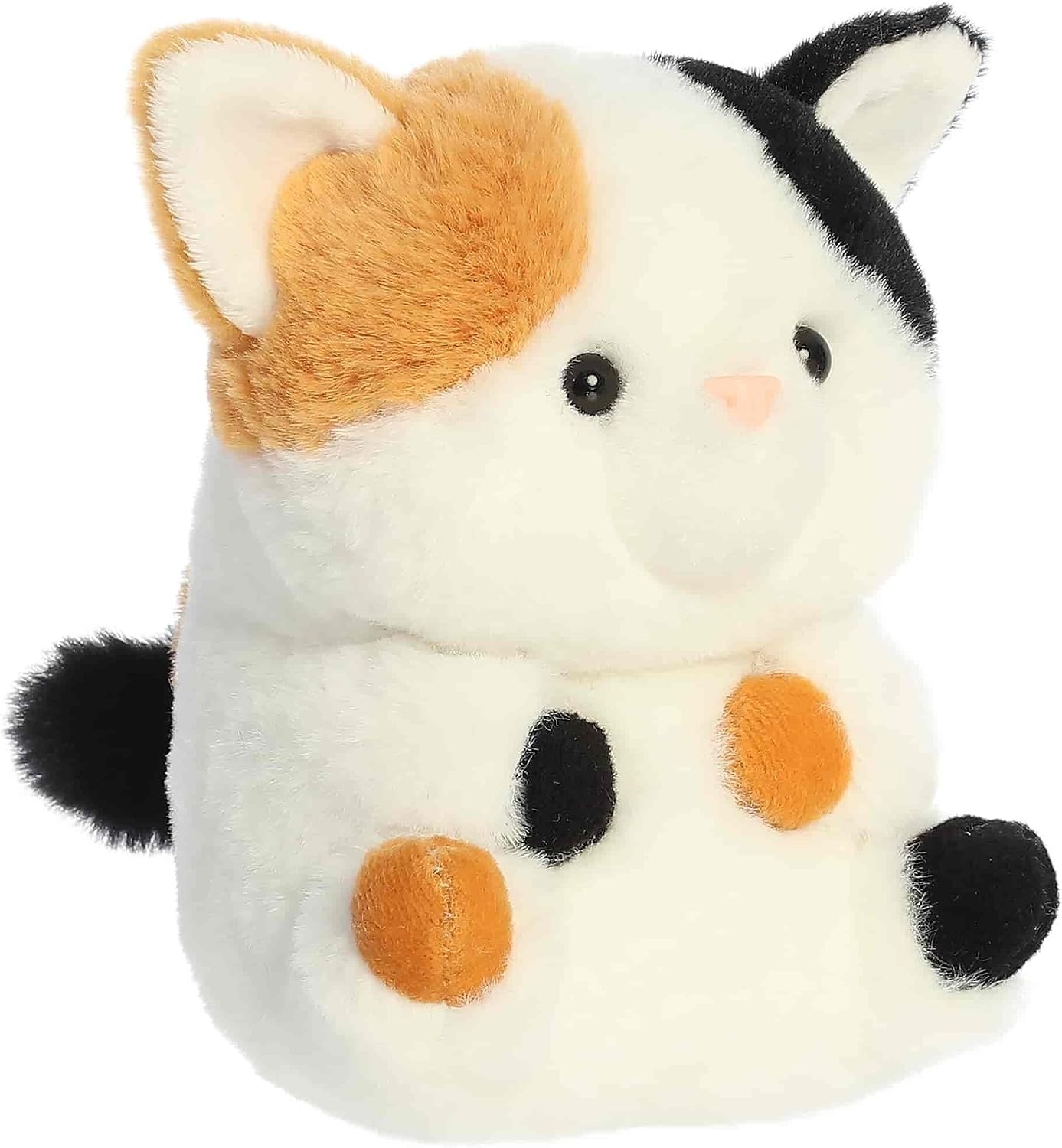 image:imageAurora Playful Rolly Pet Caroline Calico Cat Stuffed Animal  Compact Size for OntheGo Fun  for Adults Kids Birthdays and Anniversaries  Multicolor 5 Inches