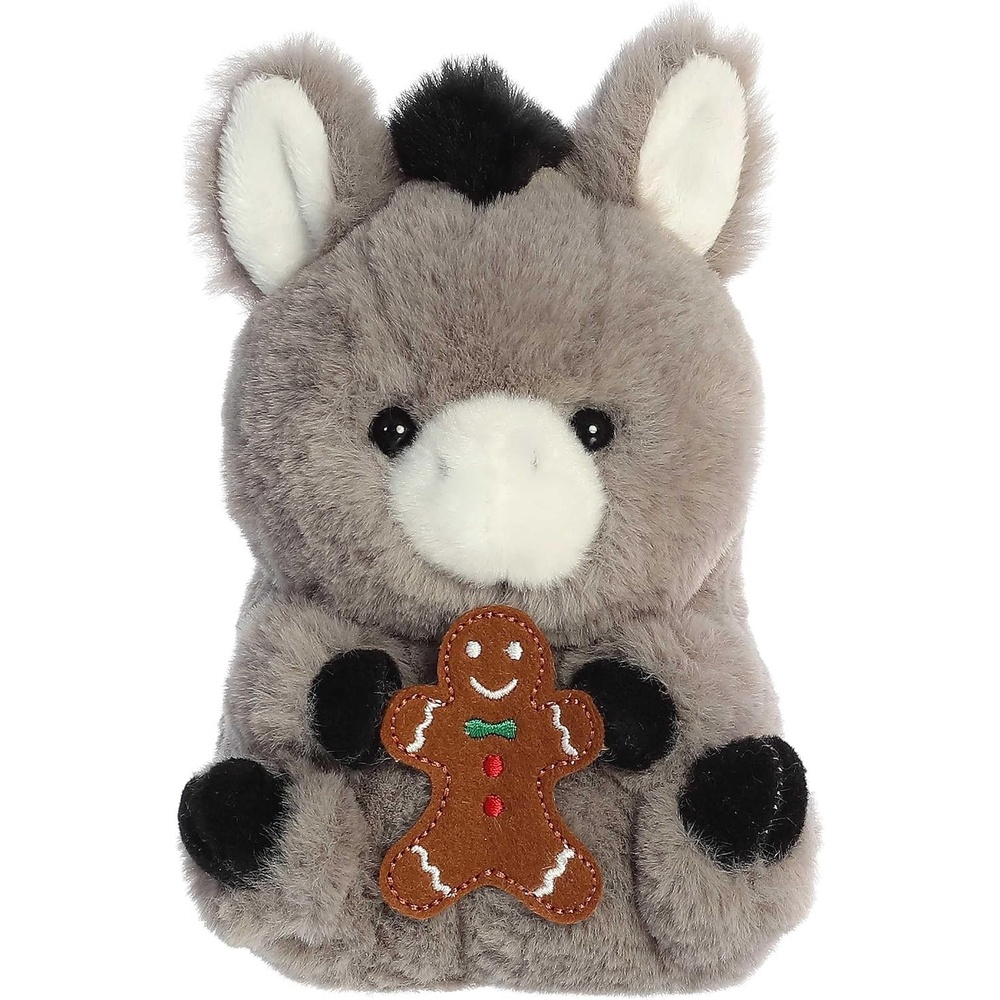 image:imageAurora Festive Rolly Pet Denver Donkey Stuffed Animal  Adorable Companions  OnTheGo Fun  Gray 5 Inches