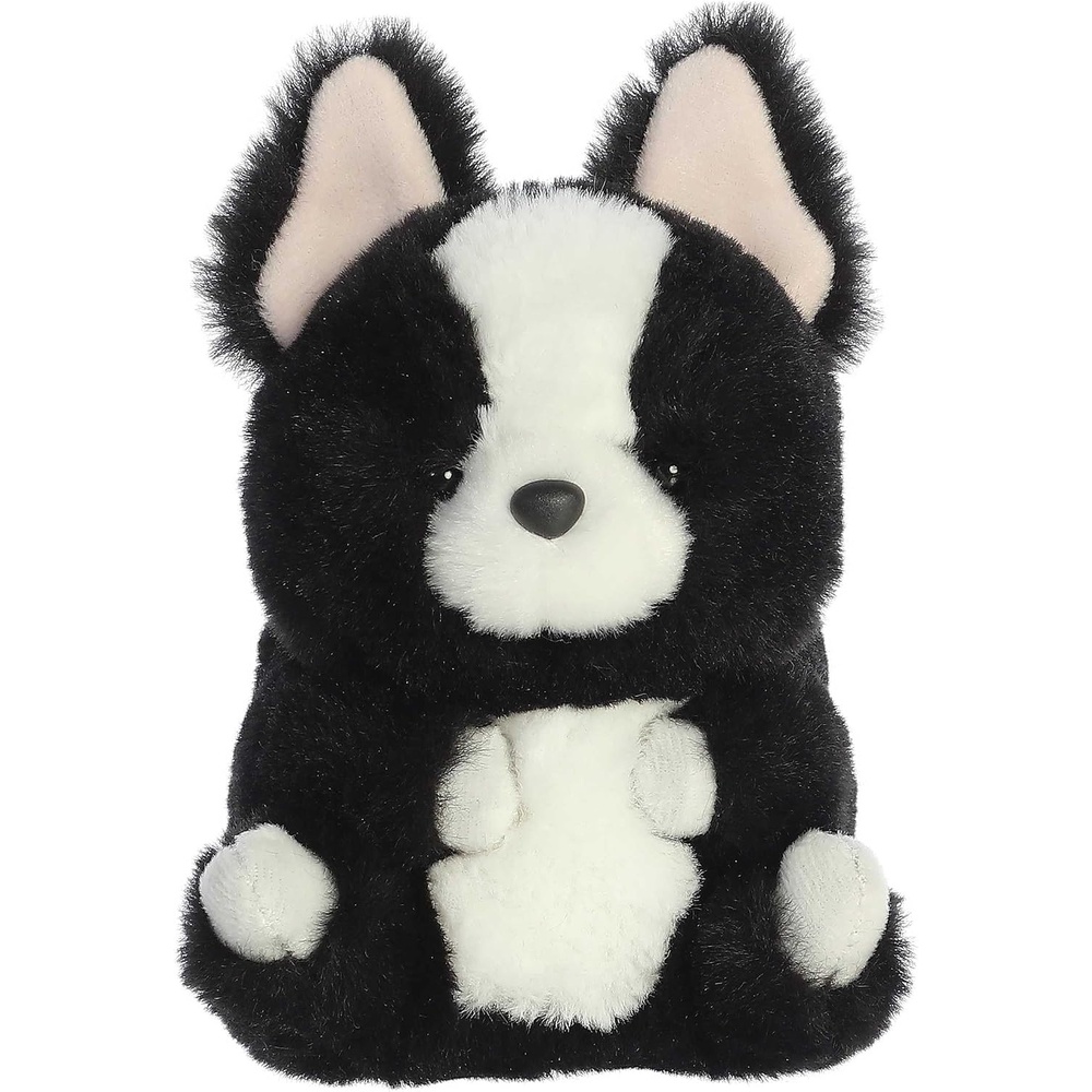 image:imageAurora Round Rolly Pet Ava French Bulldog Stuffed Animal  Adorable Companions  OnTheGo Fun  Black 5 Inches