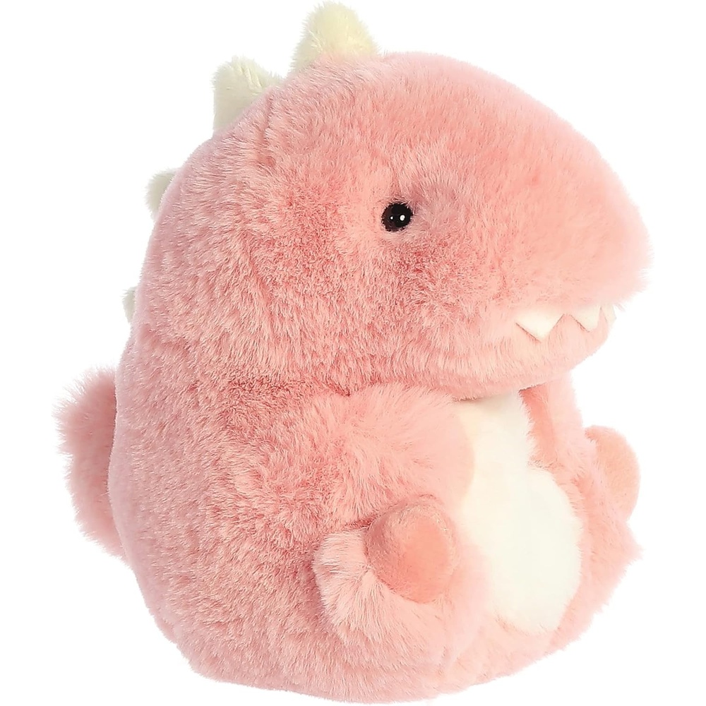 image:imageAurora Round Rolly Pet Avery Allosaurus Stuffed Animal  Adorable Companions  OnTheGo Fun  Pink 5 Inches