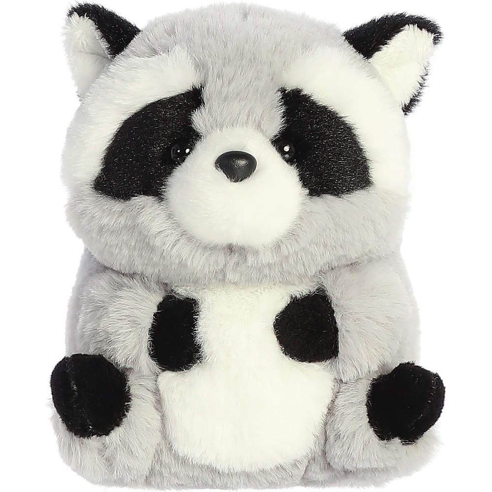image:imageAurora Round Rolly Pet Ripley Raccoon Stuffed Animal  Adorable Companions  OnTheGo Fun  Gray 5 Inches
