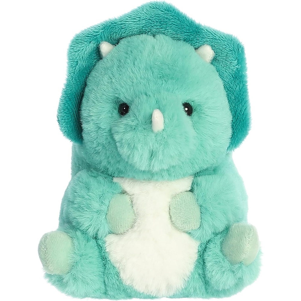 image:imageAurora Round Rolly Pet Teya Triceratops Stuffed Animal  Adorable Companions  OnTheGo Fun  Blue 5 Inches