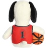Aurora® Adorable Peanuts® Basketball Snoopy Stuffed Animal – Officially Licensed Toys for All Snoopy Fans – Nostalgic Gift for Adults and Birthday Celebrations – White 8 Inches
