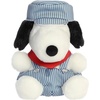 Aurora® Adorable Peanuts® Palm Pals™ Train Engineer Snoopy™ Stuffed Animal – Officially Licensed Toys for All Snoopy Fans – Nostalgic Gift for Adults and Birthday Celebrations – Blue 6 Inches