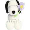 Aurora Adorable Peanuts Snoopy Stuffed Animal – Officially Licensed Toys For All Snoopy Fans – Seasonal Plush For The Spring Season – Purple Flower 9 Inches
