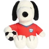 Aurora® Adorable Peanuts® Soccer Snoopy Stuffed Animal – Officially Licensed Toys for All Snoopy Fans – Nostalgic Gift for Adults and Birthday Celebrations – White 8 Inches