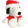 Aurora® Festive Peanuts® Santa Snoopy Stuffed Animal – Officially Licensed Toys for All Snoopy Fans – Perfect for Holiday Decorations or Gifts – White 12 Inches