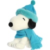 Aurora Festive Peanuts Winter Scarf Snoopy Stuffed Animal – Officially Licensed Toys for All Snoopy Fans – Perfect for Holiday Decorations or Gifts – Blue 8 Inches