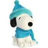 Aurora Festive Peanuts Winter Scarf Snoopy Stuffed Animal – Officially Licensed Toys for All Snoopy Fans – Perfect for Holiday Decorations or Gifts – Blue 8 Inches