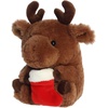 Aurora® Festive Rolly Pet™ Markus Moose™ Stuffed Animal – Compact Size for On-the-Go Fun – for Adults, Kids, Birthdays, and Anniversaries – Brown 6 Inches