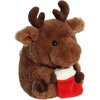 Aurora® Festive Rolly Pet™ Markus Moose™ Stuffed Animal – Compact Size for On-the-Go Fun – for Adults, Kids, Birthdays, and Anniversaries – Brown 6 Inches