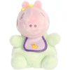 Aurora® Playful Peppa Pig™ Baby Evie with Bib Palm Pals™ Stuffed Animal – Officially Licensed Toys for All Fans – Perfect for Birthdays, Adults and Kids All Ages – Pink 5 Inches