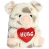 Aurora Playful Rolly Pet Hugs Spotted Pig Stuffed Animal – Soft Keepsake for Loved Ones – Perfect for Decorating Rooms and Valentine’s Day – Gray 5 Inches
