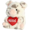 Aurora Playful Rolly Pet Hugs Spotted Pig Stuffed Animal – Soft Keepsake for Loved Ones – Perfect for Decorating Rooms and Valentine’s Day – Gray 5 Inches