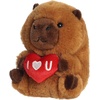 Aurora Playful Rolly Pet I Love U Capybara Stuffed Animal – Soft Keepsake for Loved Ones – Perfect for Decorating Rooms and Valentine’s Day – Brown 5 Inches