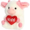Aurora Playful Rolly Pet Kiss Cow Stuffed Animal – Soft Keepsake for Loved Ones – Perfect for Decorating Rooms and Valentine’s Day – Pink 5 Inches