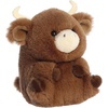 Aurora® Playful Rolly Pet™ Liam Longhorn™ Stuffed Animal – Compact Size for On-the-Go Fun – for Adults, Kids, Birthdays, and Anniversaries – Brown 5 Inches