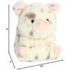 Aurora® Playful Rolly Pet™ Periwinkle Pig™ Stuffed Animal – Compact Size For On-the-Go Fun – For Adults, Kids, Birthdays, and Anniversaries – White 6 Inches