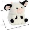 Aurora® Playful Rolly Pet™ Precious Panda™ Stuffed Animal – Compact Size for On-the-Go Fun – for Adults, Kids, Birthdays, and Anniversaries – White 4 Inches(DAISY COW)
