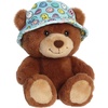 Aurora® Vibrant SmileyWorld® Bucket Hat Bear Stuffed Animal – Eye-Catching Designs for Retro Decor – Toys for Bedrooms, Birthday Gifts, and Celebrations – Brown 7 Inches