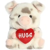 Aurora Playful Rolly Pet Hugs Spotted Pig Stuffed Animal – Soft Keepsake for Loved Ones – Perfect for Decorating Rooms and Valentine’s Day – Gray 5 Inches