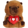Aurora Playful Rolly Pet I Love U Capybara Stuffed Animal – Soft Keepsake for Loved Ones – Perfect for Decorating Rooms and Valentine’s Day – Brown 5 Inches