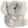 Aurora® Round Rolly Pet™ Trumpeter Elephant™ Stuffed Animal – Adorable Companions – On-The-Go Fun – Gray 5 Inches