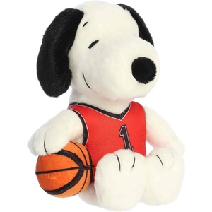 Aurora® Adorable Peanuts® Basketball Snoopy Stuffed Animal – Officially Licensed Toys for All Snoopy Fans – Nostalgic Gift for Adults and Birthday Celebrations – White 8 Inches
