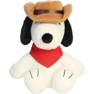 Aurora Adorable Peanuts Cowboy Snoopy Stuffed Animal – Officially Licensed Toys for All Snoopy Fans – Nostalgic Gift for Adults and Birthday Celebrations – White 8 Inches