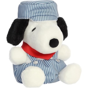 Aurora® Adorable Peanuts® Palm Pals™ Train Engineer Snoopy™ Stuffed Animal – Officially Licensed Toys for All Snoopy Fans – Nostalgic Gift for Adults and Birthday Celebrations – Blue 6 Inches