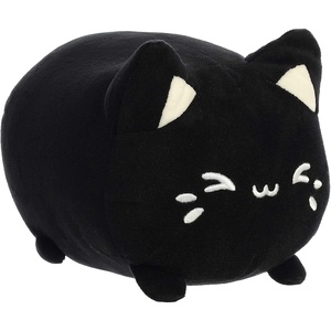 Aurora® Enchanting Tasty Peach® Black Sesame Meowchi Stuffed Animal – Bright & Colorful Design – Showpiece Plush – Black 7 Inches