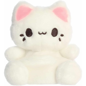 Aurora® Enchanting Tasty Peach® Meowchi Palm Pals™ Stuffed Animal – Bright & Colorful Design for Room Decor – Perfect for Adults, Kids, and Birthdays – Custard 5 Inches