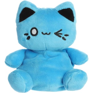 Aurora® Enchanting Tasty Peach® Meowchi Palm Pals™ Stuffed Animal – Bright & Colorful Design for Room Decor – Perfect for Adults, Kids, and Birthdays – Electric Blue 5 Inches