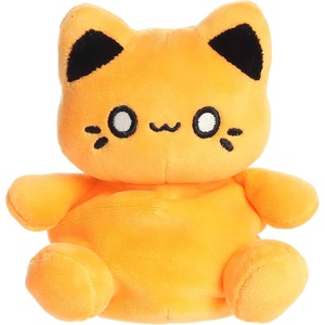 Aurora® Enchanting Tasty Peach® Meowchi Palm Pals™ Stuffed Animal – Bright & Colorful Design for Room Decor – Perfect for Adults, Kids, and Birthdays – Kinetic Orange 5 Inches