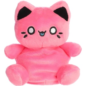 Aurora® Enchanting Tasty Peach® Meowchi Palm Pals™ Stuffed Animal – Bright & Colorful Design for Room Decor – Perfect for Adults, Kids, and Birthdays – Vivid Pink 5 Inches