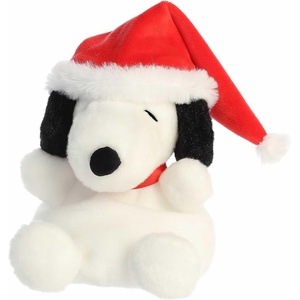 Aurora® Festive Peanuts® Santa Snoopy Palm Pals™ Stuffed Animal – Officially Licensed Toys for All Snoopy Fans – Perfect for Holiday Decorations or Gifts – White 5 Inches