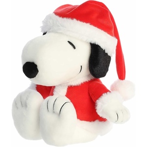 Aurora® Festive Peanuts® Santa Snoopy Stuffed Animal – Officially Licensed Toys for All Snoopy Fans – Perfect for Holiday Decorations or Gifts – White 12 Inches