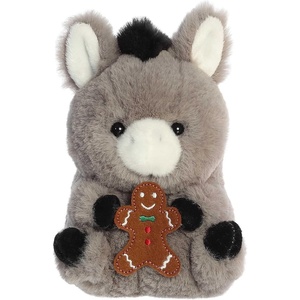 Aurora Festive Rolly Pet Denver Donkey Stuffed Animal – Adorable Companions – On-The-Go Fun – Gray 5 Inches