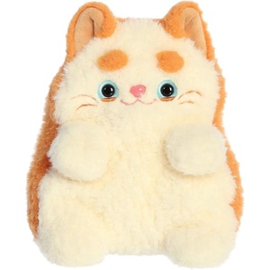 Aurora Playful Mewmews Cheddar Stuffed Animal – Adorable Companions – Endless Play Possibilities – Orange 8 Inches