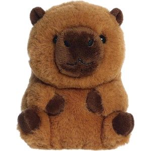 Aurora® Playful Rolly Pet™ Charlie Capybara™ Stuffed Animal – Compact Size for On-the-Go Fun – for Adults, Kids, Birthdays, and Anniversaries – Brown 5 Inches